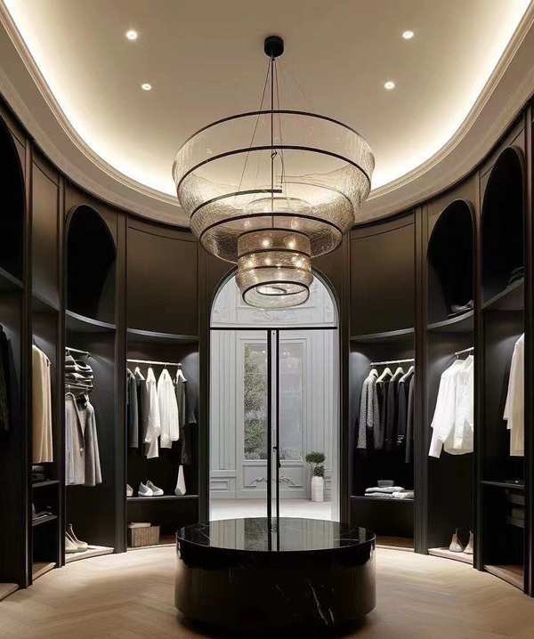 Curved walk-in robe